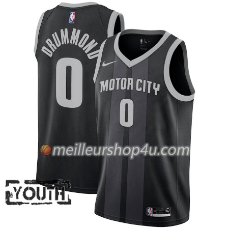 Maillot Basket Enfant Detroit Pistons Andre Drummond 0 2018-19 Nike City Edition Noir Bleu Swingman